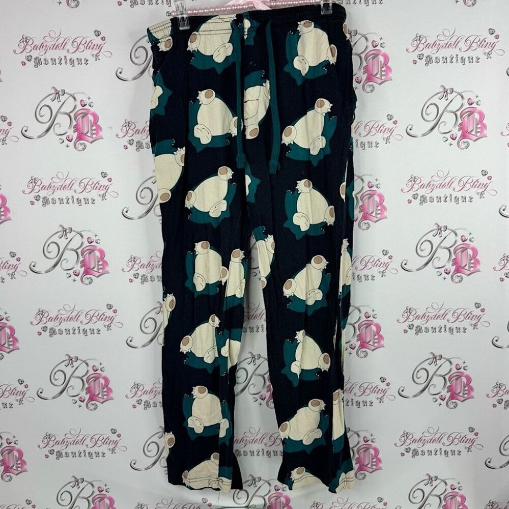 Pokémon pants pajama pj character Black and Teal Pajama Pants snorlax